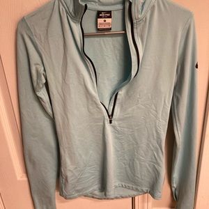 Light blue Nike pro dry fit 3/4 zip pullover